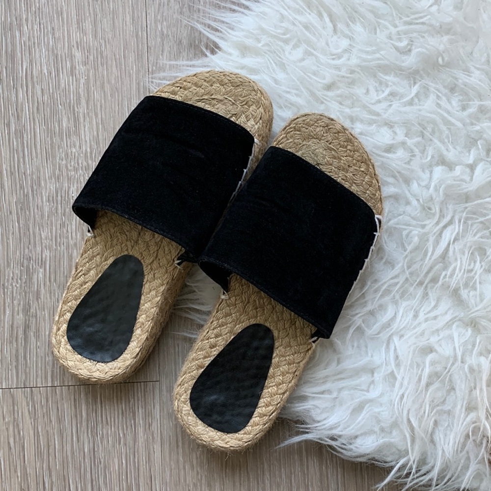 Espadrilles sandals w/ faux suede strap - Picture 1 of 5
